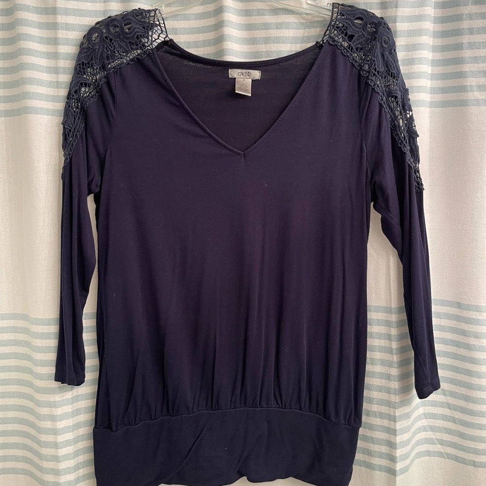 Cache navy blue top size small